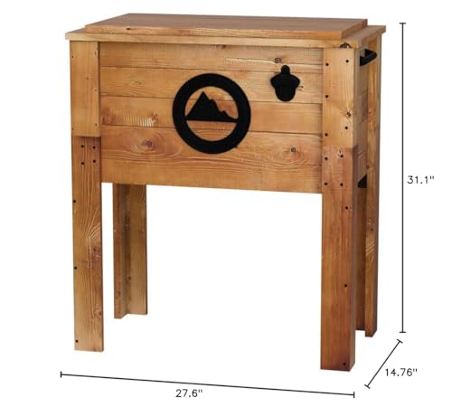 Rustic Outdoor Beverage Cooler for Patio - 45 Qt. - Rustic Brown BACKYARD EXPRESSIONS PATIO · HOME · GARDEN