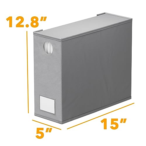 SpaceAid 4 Pack Bed Sheet Organizers and Storage, Foldable Organizer for Linen Closet, Sheets Set Folder Keeper with Window XL (Queen & King Size) Organizing Bedding Container, Gray 91ZDSN-SL01-G4 SpaceAid
