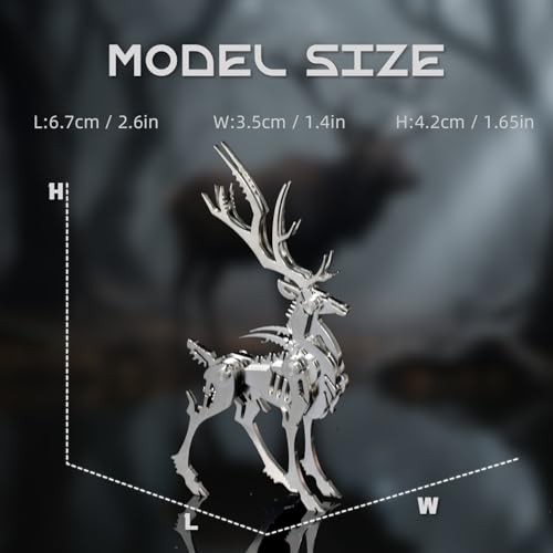 Kolotesame Mythical Forest Deer 3D Metal Puzzle Model for Adults, DIY Animal Sculpture 3D Model Kit Immersive Creative Building Model Art Desk Decor