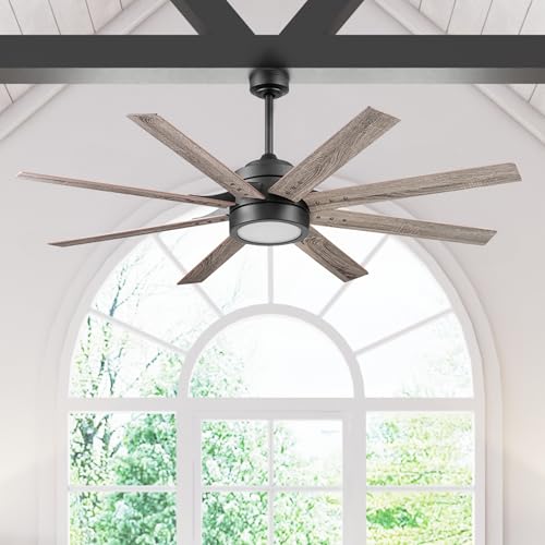Honeywell Ceiling Fans Xerxes Modern 62 Inch Ceiling Fan with Light, LED Fan with Remote Control, Indoor Fan, 8 Contemporary Blades with Dark Wood and Pine Finish Options, Bronze (51926-01) Honeywell