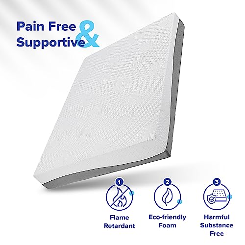 Olee Sleep Twin Mattress, 10 Inch Gel Memory Foam Mattress, Gel Infused for Comfort and Pressure Relief, CertiPUR-US Certified, Bed-in-a-Box, Medium Firm, Grey, Twin Size Olee Sleep