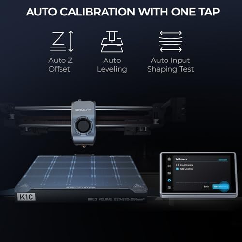 Creality K1C 3D Printer, 2024 New Version 3D Printers with 600mm/s Fast Printing Speed and Clog-Free Direct Extruder, Support 300℃ Printing and Carbon Fiber Filaments, Auto Leveling and AI Camera Creality