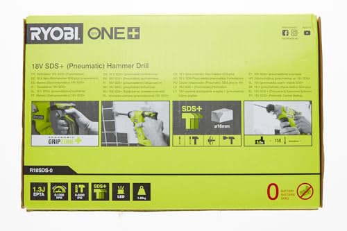 Ryobi R18SDS-0 ONE+ SDS Plus Cordless Rotary Hammer Drill (Body Only) - Hyper Green RYOBI