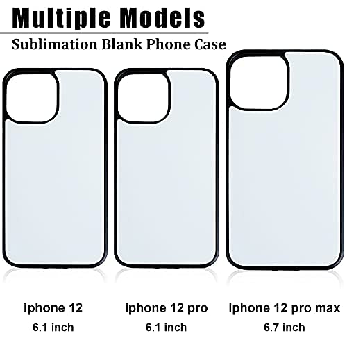 Konohan6 Pieces Sublimation Blank Phone Case Cover Blank Printable Phone Case for DIY Customize Heat Press Rubber Protective Case (Compatible with iPhone 12 Pro Max) Konohan