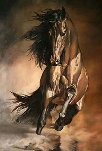 WZVZGZ Adults Jigsaw Puzzle 1000 Piece Wooden Children Puzzles,Black Brown Horse Racing Animal,Puzzle Game Artwork for Teens Kids,Challenging and Stimulating Game,Educational Games WZVZGZ