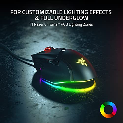 Razer Basilisk V3 Customizable Ergonomic Gaming Mouse: Fastest Gaming Mouse Switch - Chroma RGB Lighting - 26K DPI Optical Sensor -Classic Black Razer