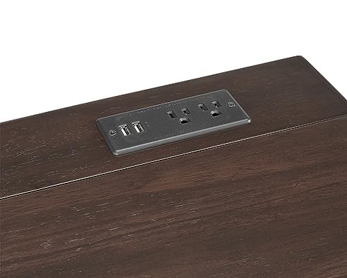 Stakmore Folding Desk with Built in 100V outlet and USB, Espresso Finish Stakmore