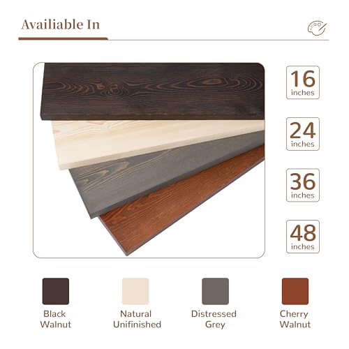 Marsmiles 36 Inch Floating Shelves Wood Unfinished, Natural Wooden Floating Shelves for Wall Set of 2, Solid Wood Wall Mounted Shelves for Bathroom Marsmiles