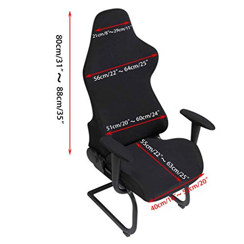 BTSKY Ergonomic Office Computer Game Chair Slipcovers Stretchy Polyester Covers for Reclining Racing Gaming Gaming Chair Black (No Chair) BTSKY