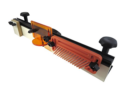 Taytools 300015 Deluxe 32 Inches Long Router Table Fence 3-1/2 Inch Tall Anodized Aluminum with Feather Board, Bit Guard, Adjustable Stop and Dust Port Taytools