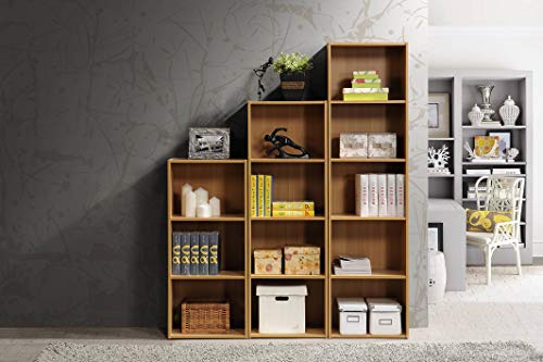 HODEDAH IMPORT 5 Shelve Bookcase cabinet, Beech Hodedah