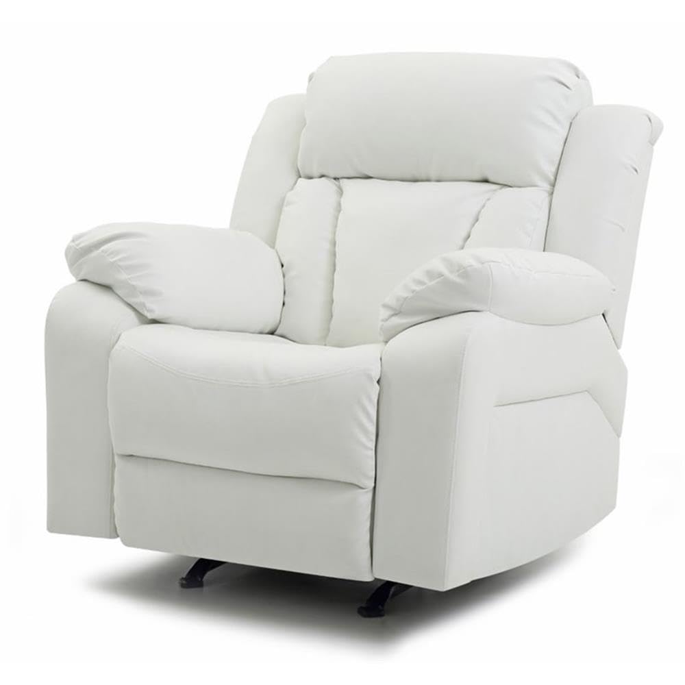 Glory Furniture Daria Faux Leather Rocker Recliner in White Glory Furniture