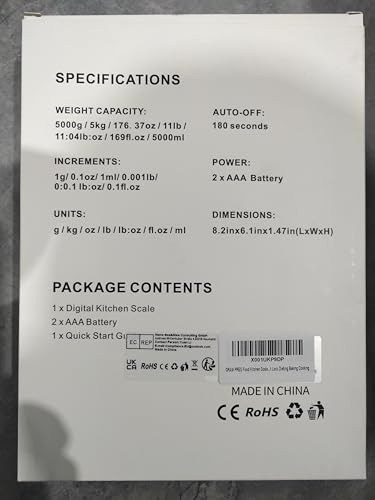 GRAM PRES Food Kitchen Scale Digital Weight Grams and Oz with IPX6 Waterproof,Professional Digital Kitchen Food Scale 11lb/0.01oz with LCD Display for Weight Loss Dieting Baking Cooking GRAM PRES