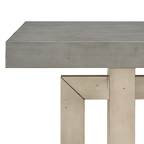 Hlcodca Contemporary Console Table with Industrial-Inspired Concrete Wood Top, Wood Legs, Extra Long Entryway Table for Entryway, Hallway, Living Room, Foyer, Corridor (Gray) Hlcodca