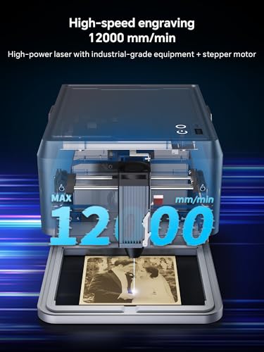 Carverall 5W Desktop Laser Engraver with Camera, WiFi & AI, A1 Pro AA Beginner Smart Laser Engraver Machine for Home DIY, Beginners, Personal Gifts Engraves Wood/Leather/Paper/Glass/Food, Class 1 Carverall