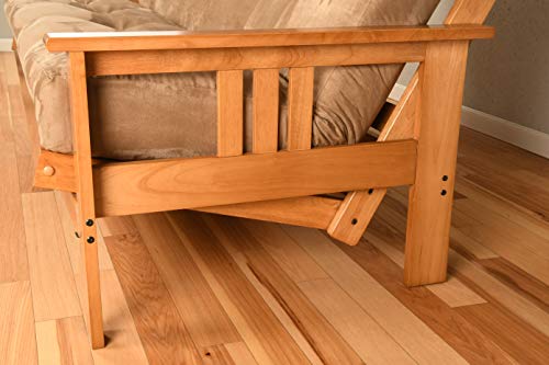Kodiak Furniture Monterey Futon Set with Storage Drawers, with Butternut Base and Linen Stone Mattress Kodiak Furniture