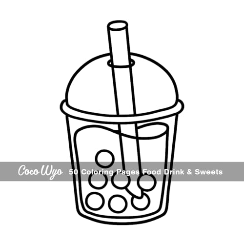 Food Drink & Sweets: Coloring Book for Adults and Kids, Bold and Easy, Simple and Big Designs for Relaxation Featuring a Variety of Foods, Drinks, Desserts and Fruits (Bold & Easy Coloring) Coco Wyo LLC