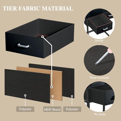 ALEXNUTRE Makeup Vanity Desk with Mirror and Lights, Small Vanity with Fabric Storage Drawer & Chair & Shelves, Vanity with Fold-up Panel and Power Outlet for Bedroom ALEXNUTRE
