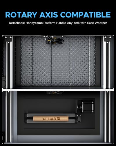 OMTech K40+ CO2 Laser Engraver, 8"x12" 40W Desktop Laser Engraving Machine for Home Use, LaserGRBL LightBurn Compatible Laser Engraver Cutter with OMTech