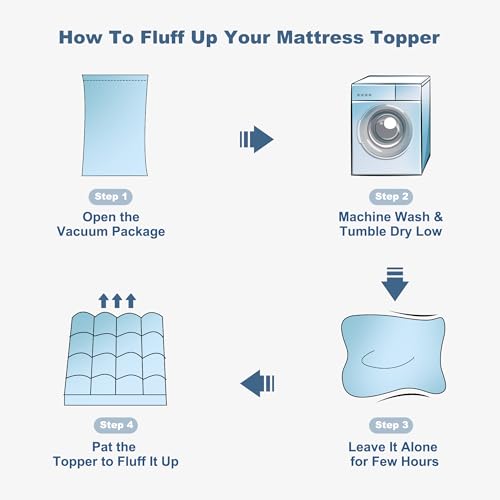 BEDLORE Queen Mattress Topper, Thick Pillow Top Bed Cover for Back Pain Relief, Soft Mattress Pad with Deep Pockets 6-18 inch BEDLORE