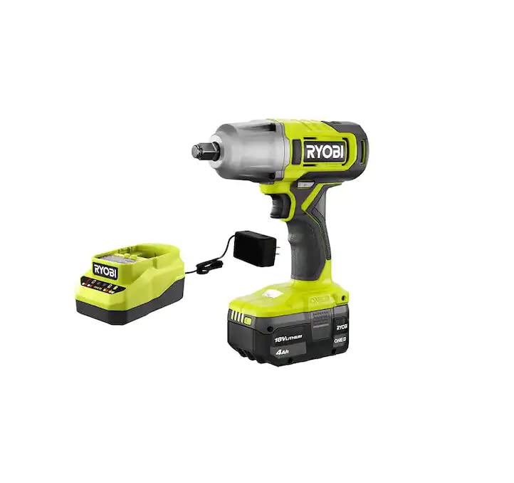 RYOBI ONE+ 18V Cordless 1/2 in. Impact Wrench Kit with 4.0 Ah Battery and Charger, (PCL265K1) RYOBI