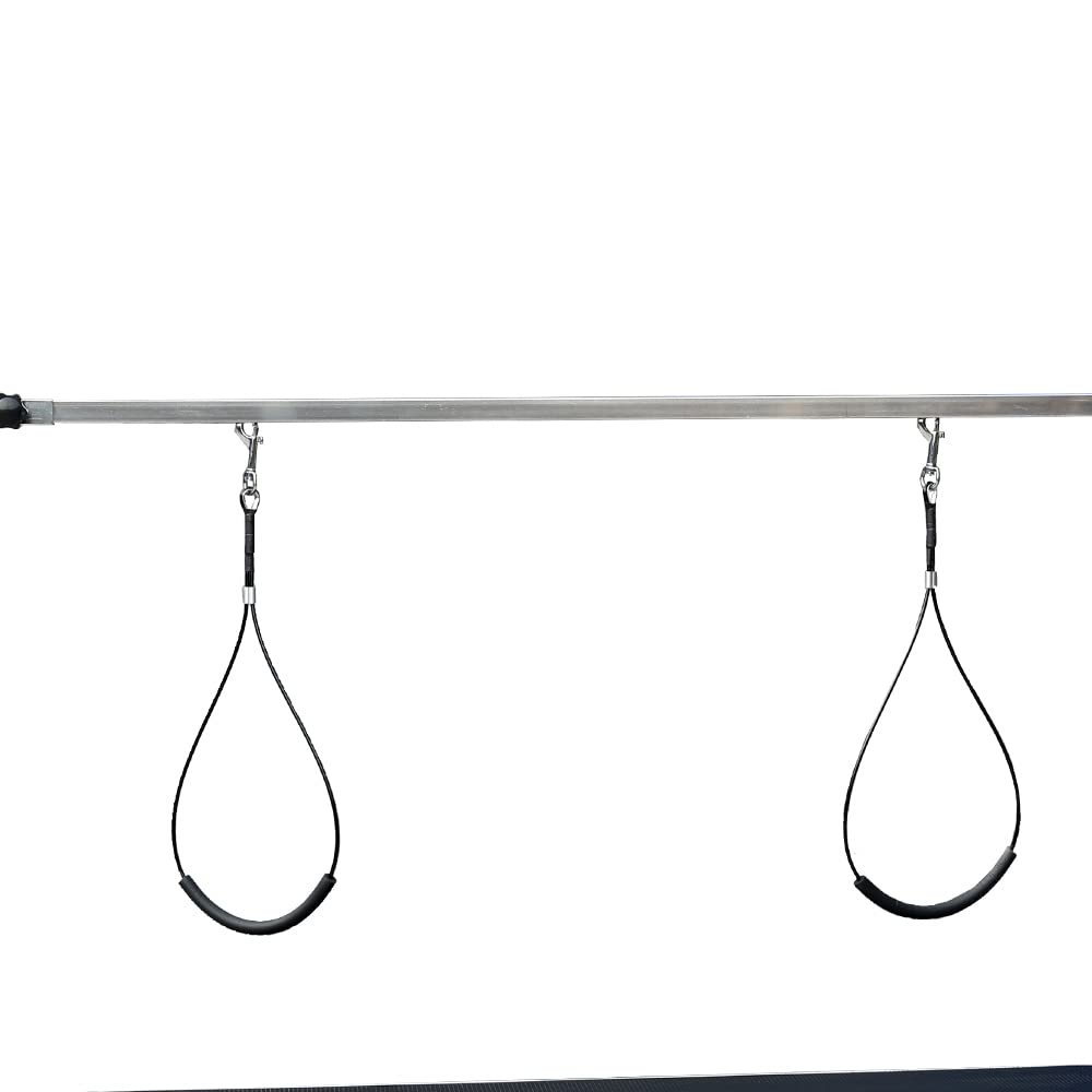 ACIDBOLT 50 Inch Electric Grooming Table for Large Dogs, Heavy Duty Height Adjustable Collapsible Extra Large Pet Grooming Station with Overhead Arms, Two Nooses & Anti Slip Tabletop, White ACIDBOLT