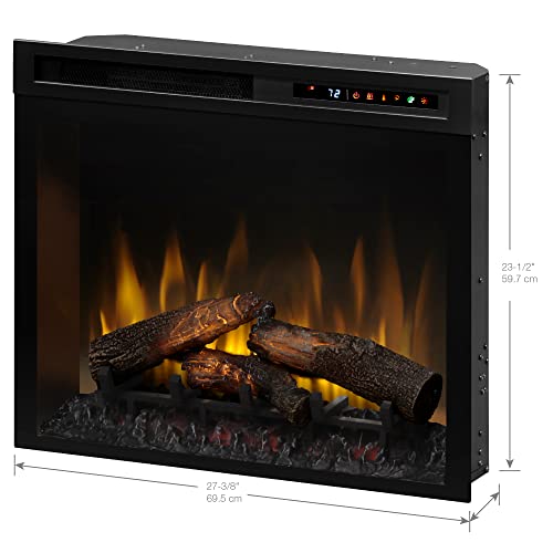 Dimplex 28 Inch Built-in Electric Fireplace - Multi-Fire XHD Firebox with Logs and Realistic Multi-Color Flames | Model: XHD28L DIMPLEX