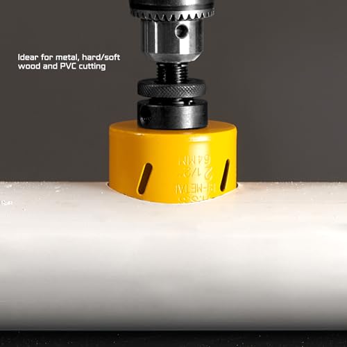 KATA Bi-Metal Hole Saw Kit, 18 Piece M42 High Speed Steel Hole Saw Set with 3/4" -2-1/2" (19-64mm) 11PCS Hole Saw Blades in Case with Mandrels, Drill KATA