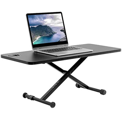 VIVO Black Small Single Top 28 inch Standing Desk Converter, Tabletop Sit to Stand Monitor Riser with Scissor Lift Height Adjustment, DESK-V011F