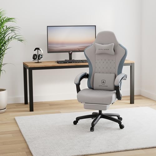GTPLAYER Gaming Chair, Computer Office Chair with Pocket Spring Cushion, Linkage Armrests and Footrest, High Back Ergonomic Computer Chair with Lumbar Support Task Chair with Footrest GTPLAYER