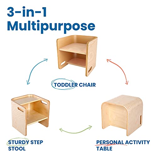 ECR4Kids Bentwood Multipurpose Cube Chair, Kids Furniture, Natural ECR4Kids