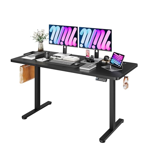 Monomi Electric Standing Desk, 63 x 28 inches Height Adjustable Ergonomic Home Office Sit Stand Up Desk with Memory Preset Controller (Black Top/Black Frame) Monomi