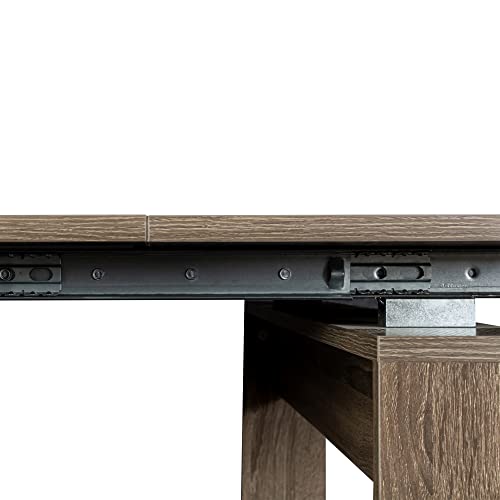 Pvillez 118.5" Wood Expandable Dining Table for 8-12 Person, Modern Extendable Dining Room Table Large Rectangle Dining Table with Leaf Extension Pedestal Dining Table for Kitchen Console Office,Oak Pvillez