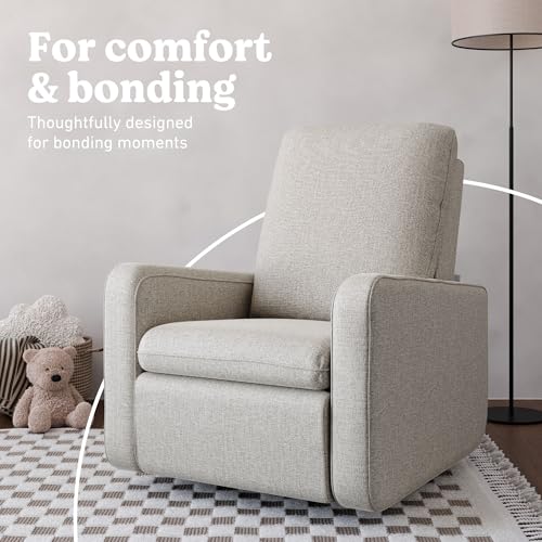 Graco Teddi Power Recliner Swivel Glider, Electronic Power Recline, Oeko-TEX 100 Certified, USB-A & USB-C Charger, Premium Cushioning & Comfort – (Dune Basketweave)