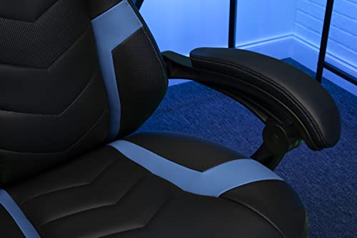 RESPAWN 110 Ergonomic Gaming Chair with Footrest Recliner - Racing Style High Back PC Computer Desk Office Chair - 360 Swivel, Adjustable Lumbar Support, Headrest Pillow, Padded Armrests - 2021 Blue RESPAWN