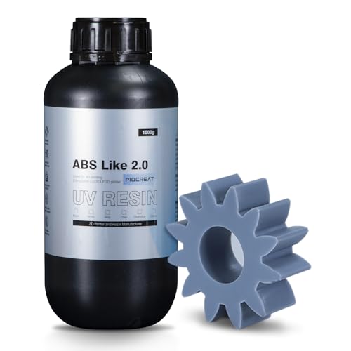 ABS Like 3D Printer Resin2.0, 405nm UV Curing 3D Printing Liquid Standard Photopolymer Resin for LCD DLP Resin 3D Printers Non-Brittle High Precision Enhanced Strength and Toughness PioCreat