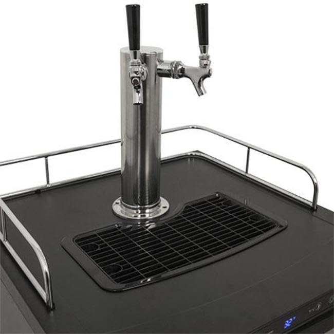 EdgeStar KC3000TWIN Full Size Dual Tap Kegerator with Digital Display - Black EdgeStar
