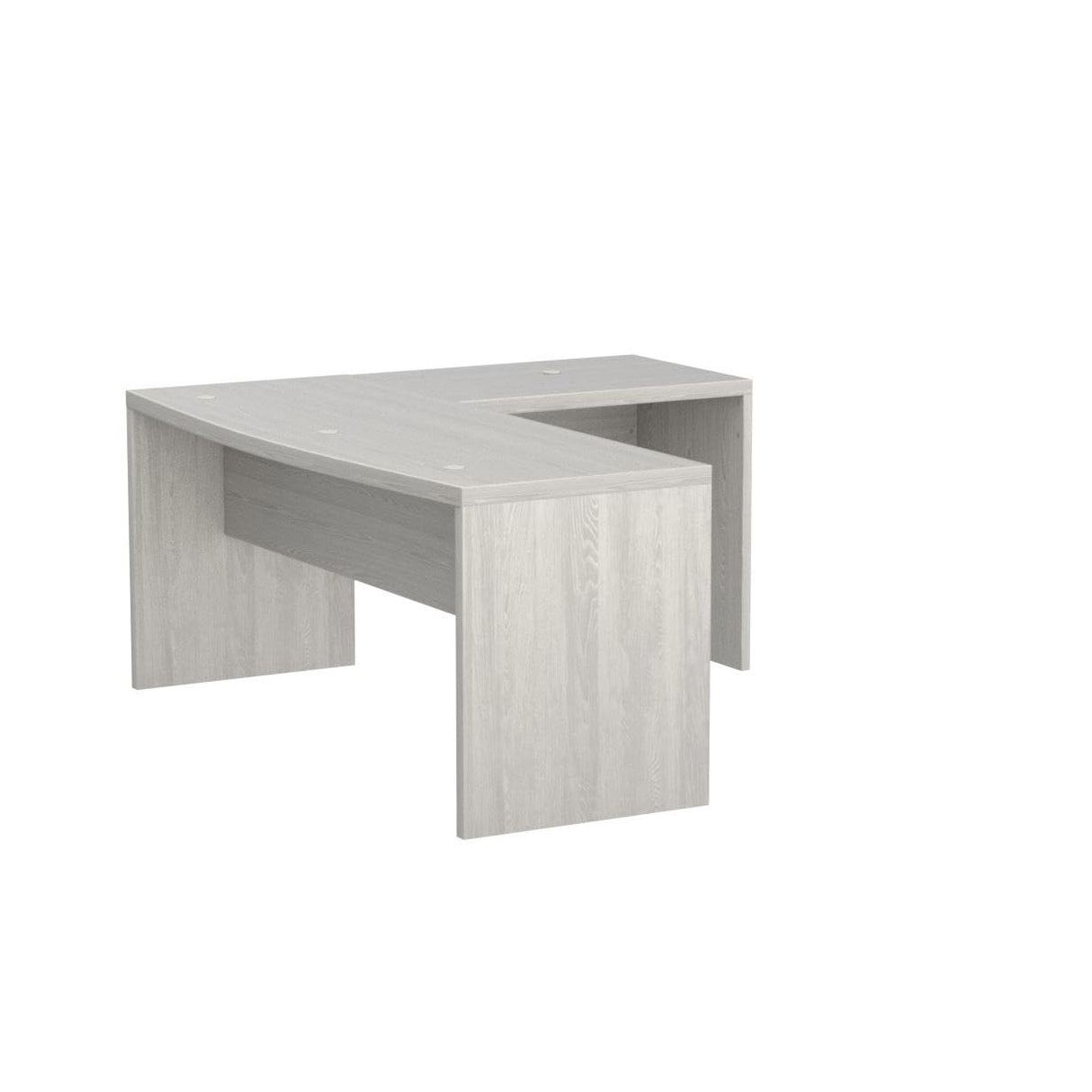 Bush Furniture L Shape Desk with Wire Management | Echo Collection Corner Bow Front Table for Home Office with Quick-to-Assemble Hardware, 72W, Gray Sand Bush Business Furniture