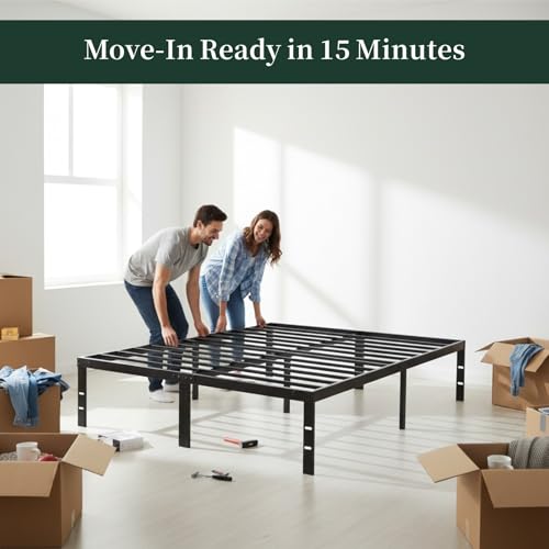 Full Size Bed Frame, 14 Inch Metal Platform Bed Frames with Heavy Duty Steel Slat Support, No Box Spring Needed, Easy Assembly, Under Bed Storage SageNest