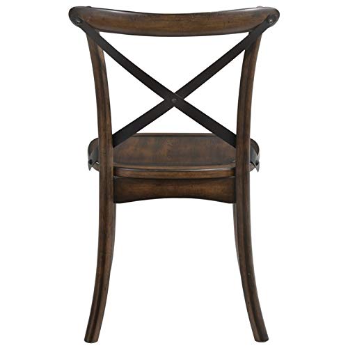 Acme Kaelyn Wooden Side Chair in Dark Oak and Black Set of 2 Acme