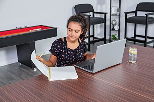 Hathaway Newport 7-ft Pool Table Tennis Combination with Dining Top, Two STO Newport II 7-ft Pool Table Combo Set with Benches - White with Camel Feltrage Benches with Accessories - Walnut Hathaway