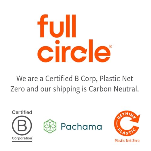 Full Circle Bubble Up- Eco-Friendly Bamboo Dish Brush & Ceramic Soap Dispenser - Natural Scrub Set for Dishes, Cast Iron - Kitchen Cleaning with Handle, White Full Circle