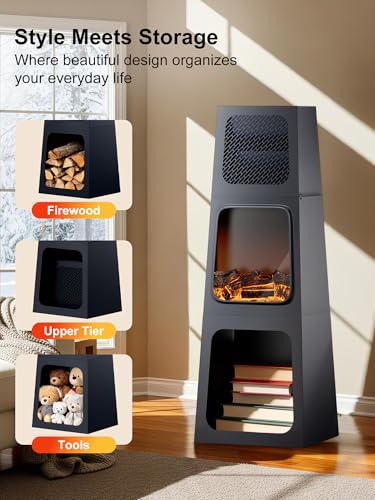 Uthfy 47" Electric Fireplace Heater for Indoor Use, Fake Corner Electric Fireplace with 2 Modes,3D Flame Effect, Overheat Protection, Large Room Space Heater for Livingroom, Bedroom, Office, Garage Uthfy