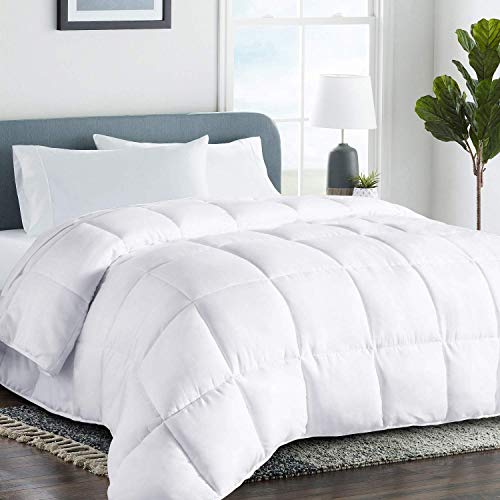 COHOME King Size Cooling Comforter, All-Season Quilted Down Alternative Duvet Insert, Luxury Hotel Breathable GentleSoft Comforter with Anti-Clump Tech & 8 Tab - Reversible - White 92 x 102 inches COHOME
