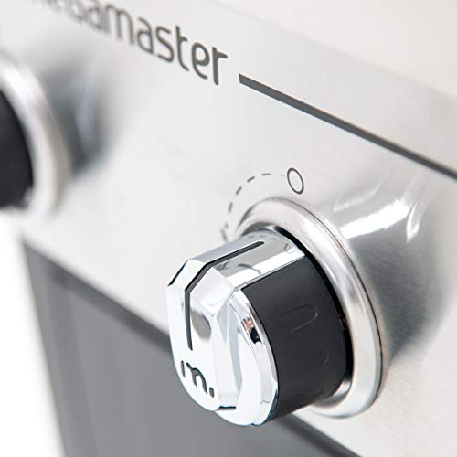 Megamaster 2-Burner Propane Barbecue Gas Grill with Foldable Side Tables, Perfect for Camping, Outdoor Cooking, Patio, Garden Barbecue Grill, 28000 BTUs, Silver and Black, 720-0864MA Megamaster