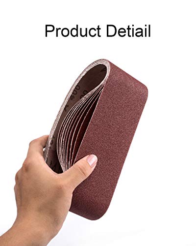 S SATC 3x18 Sanding Belts 20PCS Belt Sander Paper Aluminum Oxide (3 Each of 60/80/120/150/240/400 Grits & 2 of 40 Grits) Ideal for Wood Metal Paint S SATC