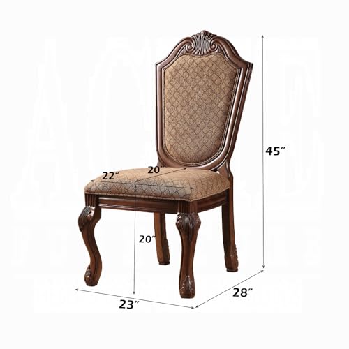 9-ps Formal Dining Table Set Kitchen Furniture Set Include 1 Extendable Dining Table, 6 Side Chairs and 2 Arm Chairs, Set for 8 Persons (Cherry Fabric) Generic