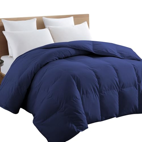 TEXARTIST Premium 2100 Series King Comforter All Season Breathable Navy Blue Comforter Soft 4D Spiral Fiber Quilted Down Alternative Duvet Insert with Corner Tabs Luxury Hotel Style (90"x102") TEXARTIST