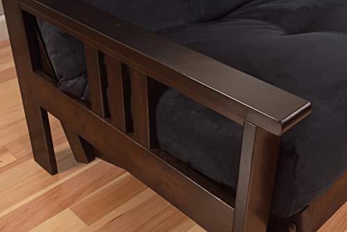 Kodiak Furniture Monterey Queen Futon Set in Espresso Finish, Suede Black Kodiak Furniture