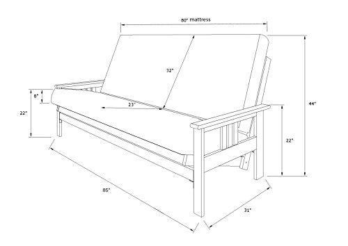 Kodiak Furniture Monterey Queen-size Futon Frame, Storage Drawers, Butternut Finish Kodiak Furniture